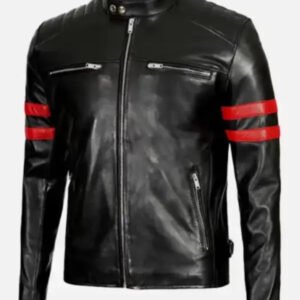 men s red stripes black leather jacket.jpg