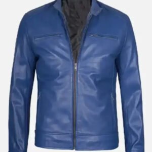 men s stylish slim fit blue leather jacket.jpg