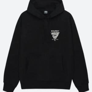 Dragon graphic black pullover hoodie front view