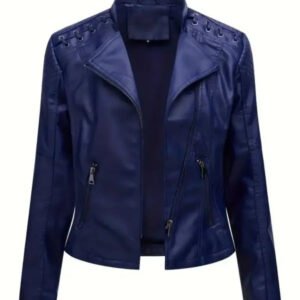 women blue fitted leather jacket.jpg