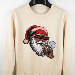 gangsta claus graphic sweatshirt – streetwear christmas holiday crewneck