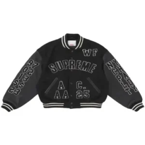 black statement varsity bomber jacket – street heritage edition