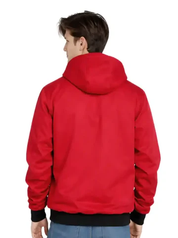 crimson hooded jacket – urban winter essential