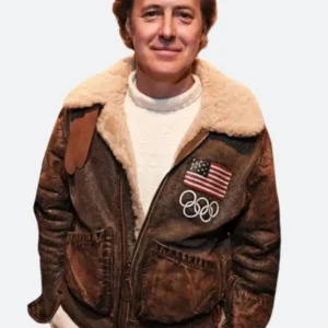 2026 Team USA Leather Flight Jacket front view