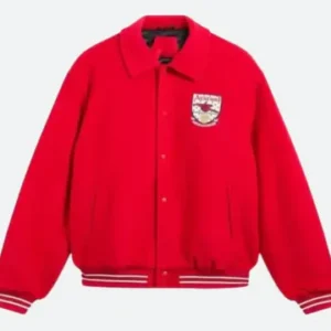 red varsity jacket – classic patch style letterman jacket