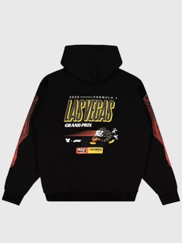 Las Vegas racing theme black pullover hoodie back view Las Vegas racing theme black pullover hoodie back view