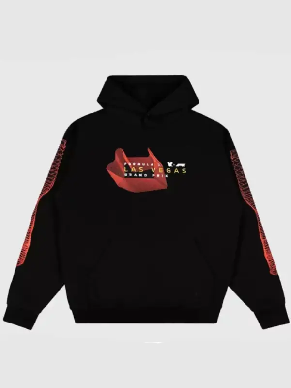 Las Vegas racing theme black pullover hoodie front view Las Vegas racing theme black pullover hoodie front view