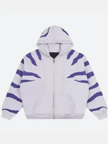 grey & purple striped hooded zip jacket – anime style winter outerwear grey & purple striped hooded zip jacket – anime style winter outerwear