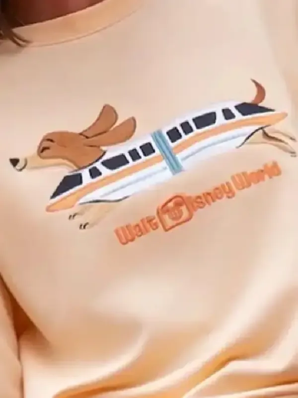 Disney 2026 Dachshund Monorail Peach Sweatshirt – Re-Creation - Image 2