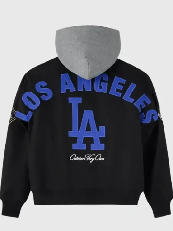 OVO LA Dodgers black insulated twill hooded jacket re-creation
