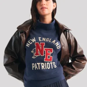 Abercrombie New England Patriots navy mock neck sweatshirt re-creation