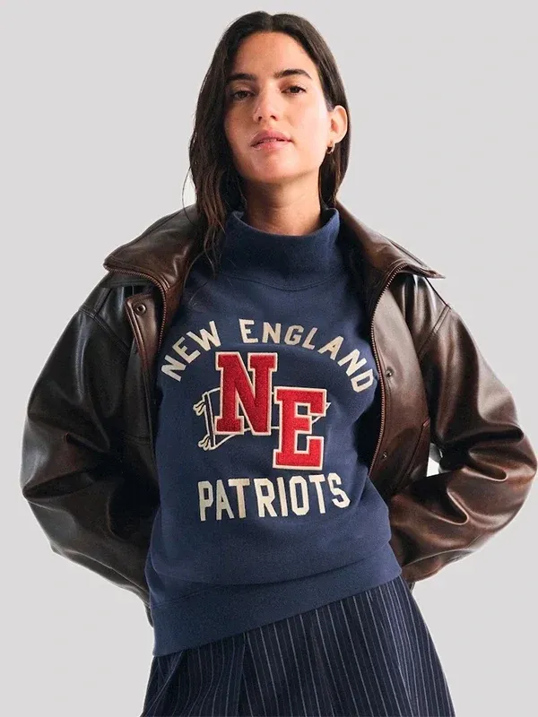 Abercrombie New England Patriots navy mock neck sweatshirt re-creation