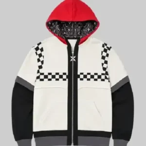 Hot Topic Kingdom Hearts Roxas black and white zip-up hoodie re-creation