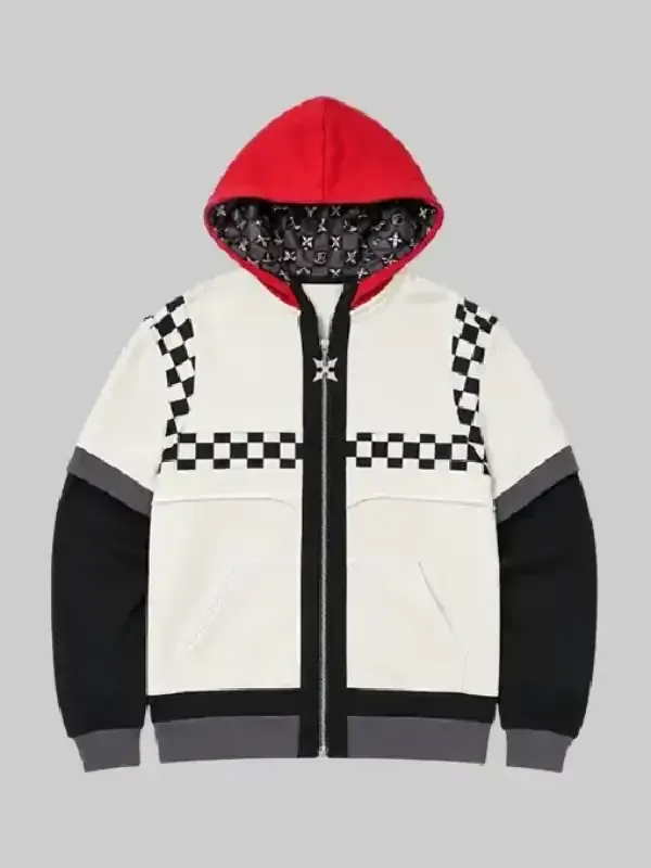 Hot Topic Kingdom Hearts Roxas black and white zip-up hoodie re-creation