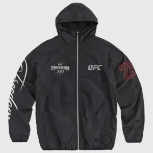 UFC Freedom 250 black hooded windbreaker jacket re-creation